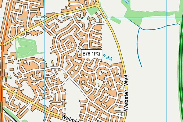 B76 1PQ map - OS VectorMap District (Ordnance Survey)