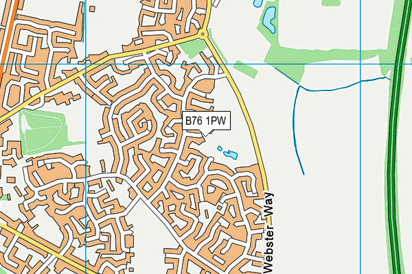 B76 1PW map - OS VectorMap District (Ordnance Survey)