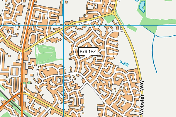 B76 1PZ map - OS VectorMap District (Ordnance Survey)