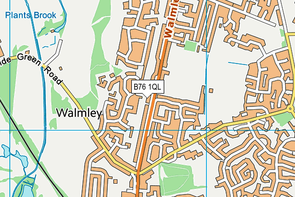 B76 1QL map - OS VectorMap District (Ordnance Survey)
