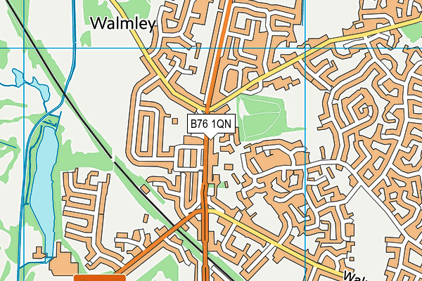 B76 1QN map - OS VectorMap District (Ordnance Survey)