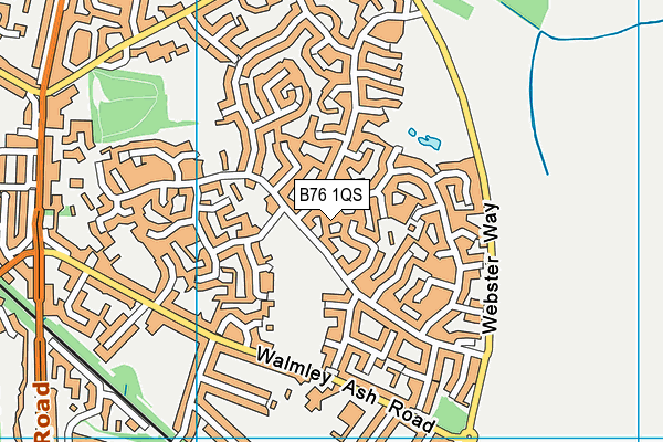 B76 1QS map - OS VectorMap District (Ordnance Survey)