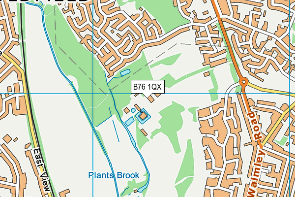 B76 1QX map - OS VectorMap District (Ordnance Survey)
