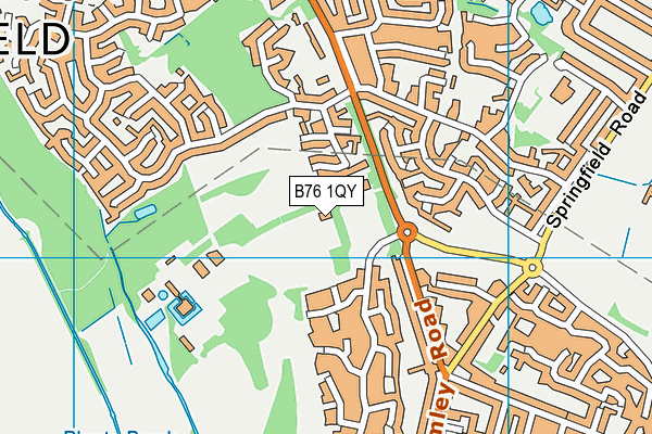 B76 1QY map - OS VectorMap District (Ordnance Survey)