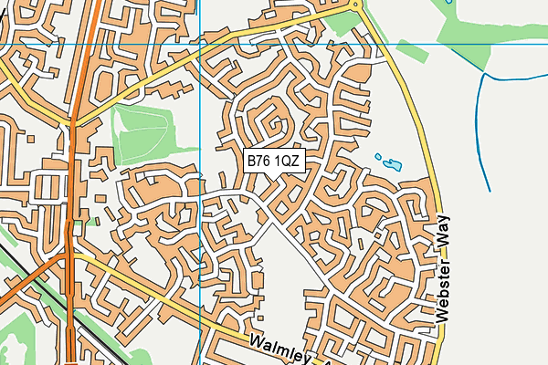 B76 1QZ map - OS VectorMap District (Ordnance Survey)