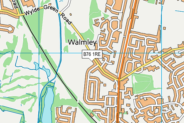 B76 1RE map - OS VectorMap District (Ordnance Survey)