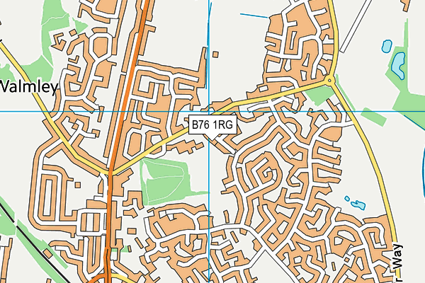 B76 1RG map - OS VectorMap District (Ordnance Survey)