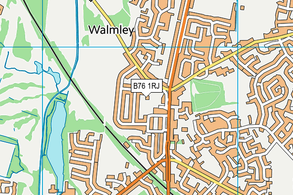 B76 1RJ map - OS VectorMap District (Ordnance Survey)