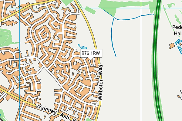 B76 1RW map - OS VectorMap District (Ordnance Survey)