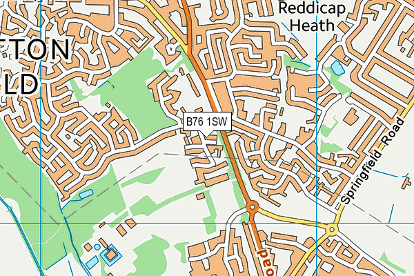 B76 1SW map - OS VectorMap District (Ordnance Survey)