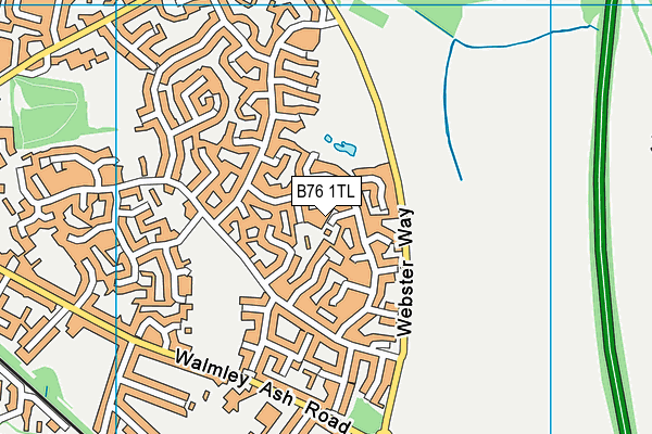 B76 1TL map - OS VectorMap District (Ordnance Survey)