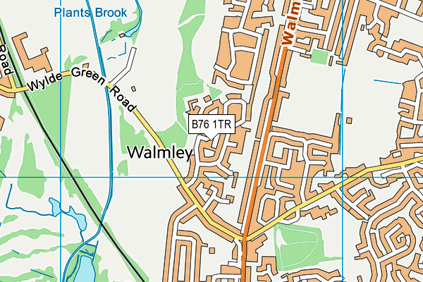 B76 1TR map - OS VectorMap District (Ordnance Survey)