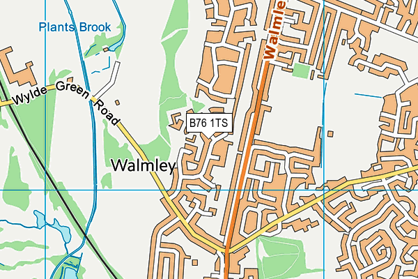 B76 1TS map - OS VectorMap District (Ordnance Survey)