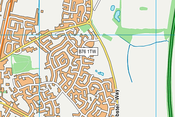 B76 1TW map - OS VectorMap District (Ordnance Survey)