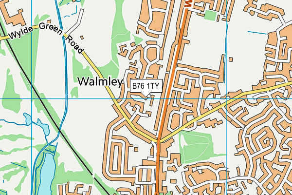 B76 1TY map - OS VectorMap District (Ordnance Survey)