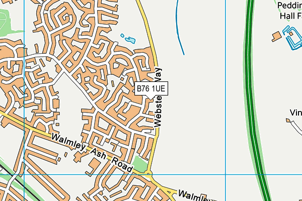 B76 1UE map - OS VectorMap District (Ordnance Survey)