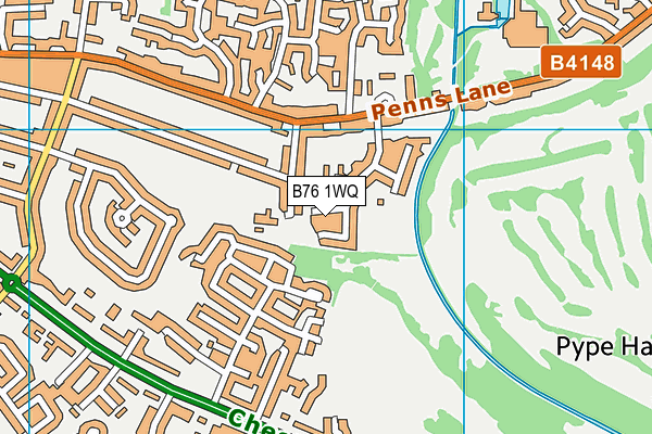 B76 1WQ map - OS VectorMap District (Ordnance Survey)