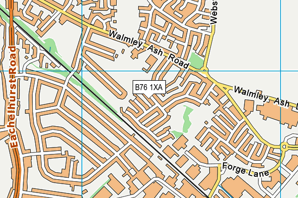 B76 1XA map - OS VectorMap District (Ordnance Survey)