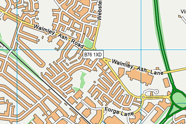 B76 1XD map - OS VectorMap District (Ordnance Survey)