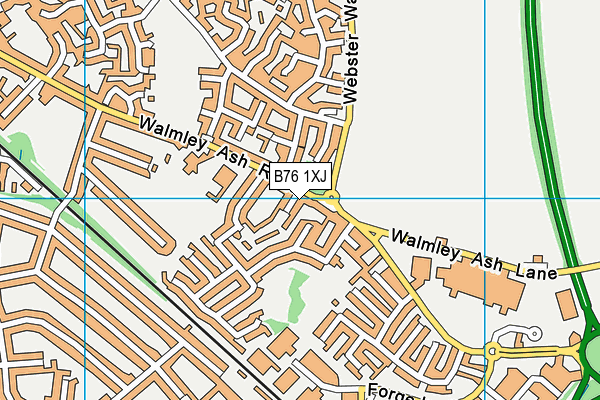 B76 1XJ map - OS VectorMap District (Ordnance Survey)