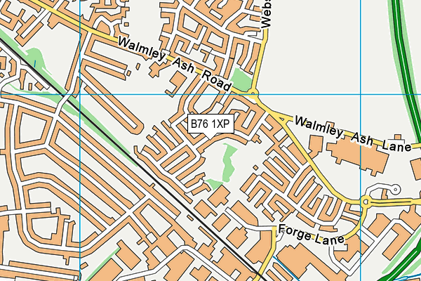 B76 1XP map - OS VectorMap District (Ordnance Survey)