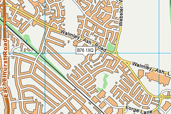 B76 1XQ map - OS VectorMap District (Ordnance Survey)