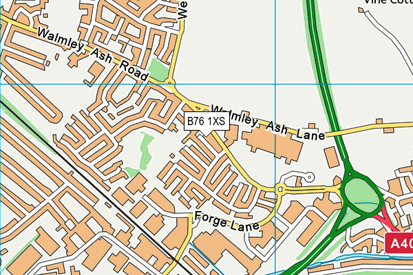 B76 1XS map - OS VectorMap District (Ordnance Survey)