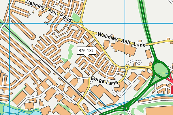 B76 1XU map - OS VectorMap District (Ordnance Survey)