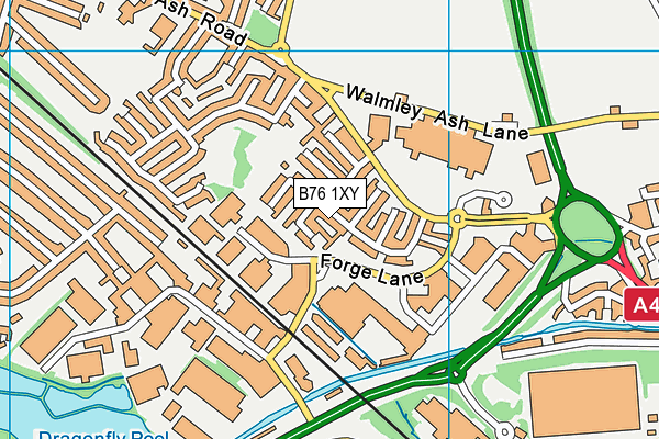 B76 1XY map - OS VectorMap District (Ordnance Survey)