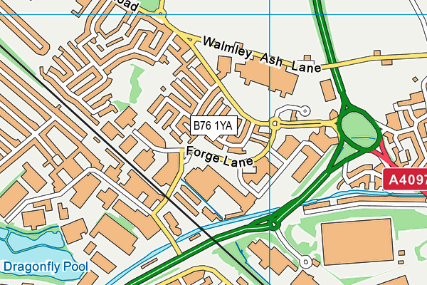 B76 1YA map - OS VectorMap District (Ordnance Survey)