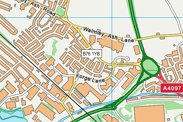 B76 1YB map - OS VectorMap District (Ordnance Survey)