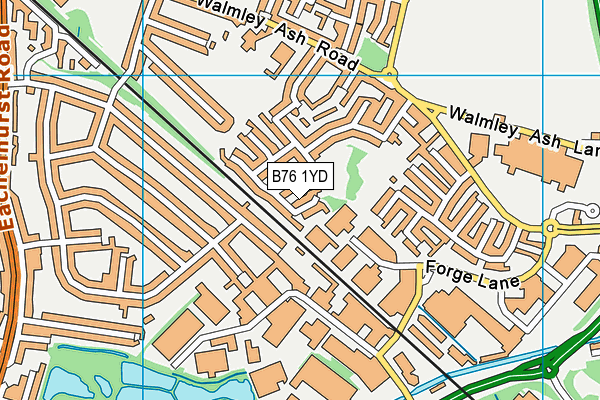 B76 1YD map - OS VectorMap District (Ordnance Survey)