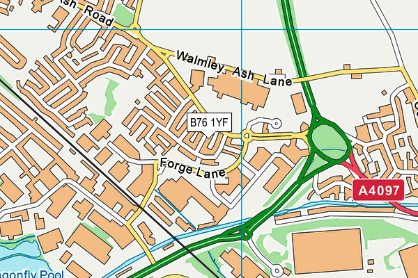 B76 1YF map - OS VectorMap District (Ordnance Survey)