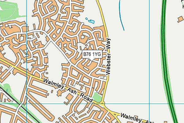 B76 1YG map - OS VectorMap District (Ordnance Survey)