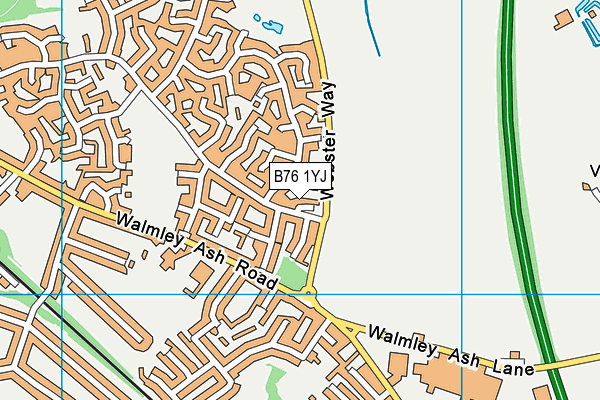 B76 1YJ map - OS VectorMap District (Ordnance Survey)