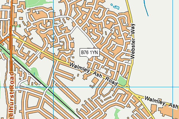 B76 1YN map - OS VectorMap District (Ordnance Survey)