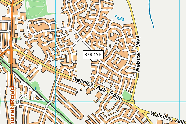 B76 1YP map - OS VectorMap District (Ordnance Survey)