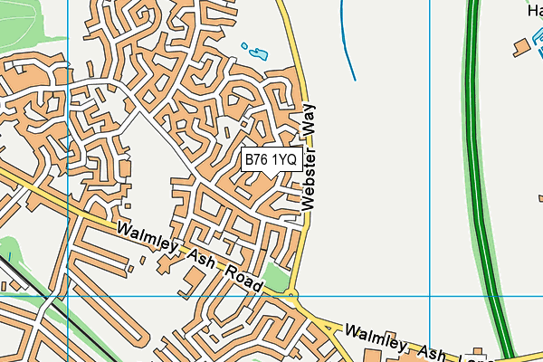 B76 1YQ map - OS VectorMap District (Ordnance Survey)