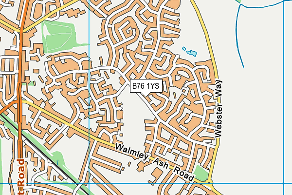 B76 1YS map - OS VectorMap District (Ordnance Survey)