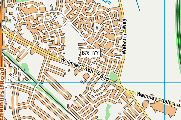 B76 1YY map - OS VectorMap District (Ordnance Survey)