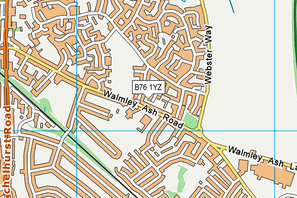 B76 1YZ map - OS VectorMap District (Ordnance Survey)
