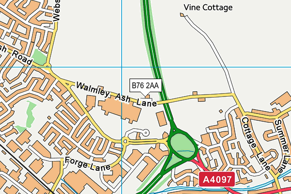 B76 2AA map - OS VectorMap District (Ordnance Survey)