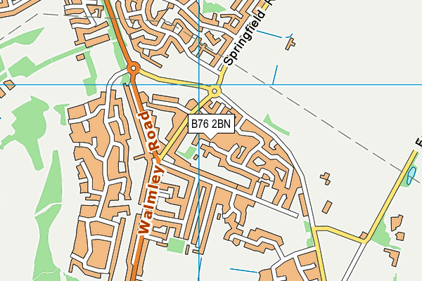 B76 2BN map - OS VectorMap District (Ordnance Survey)