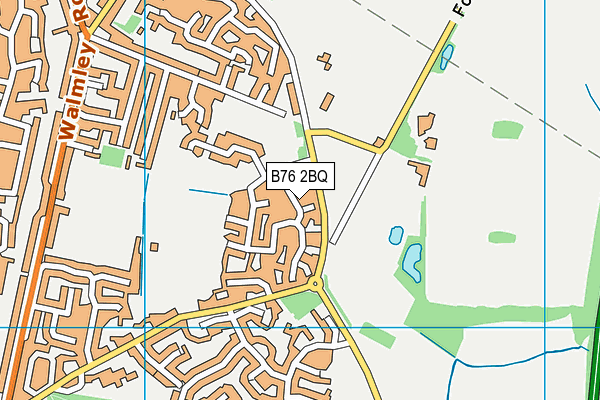 B76 2BQ map - OS VectorMap District (Ordnance Survey)
