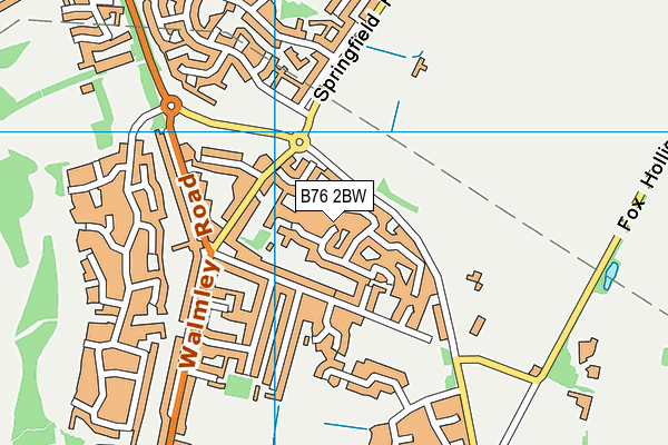 B76 2BW map - OS VectorMap District (Ordnance Survey)