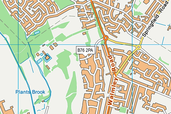 B76 2PA map - OS VectorMap District (Ordnance Survey)