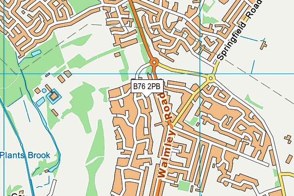 B76 2PB map - OS VectorMap District (Ordnance Survey)