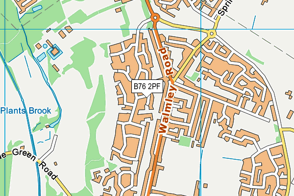 B76 2PF map - OS VectorMap District (Ordnance Survey)