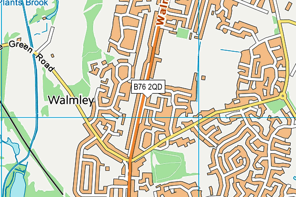 B76 2QD map - OS VectorMap District (Ordnance Survey)