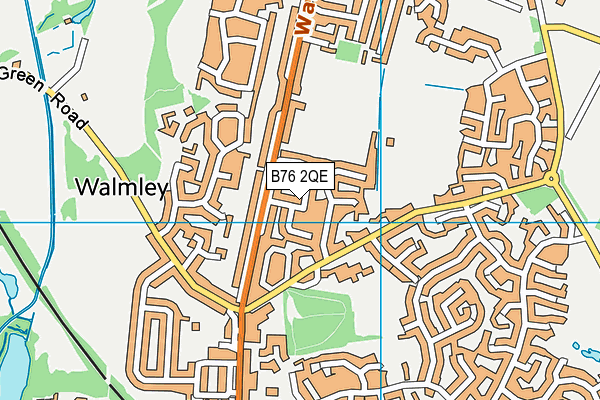 B76 2QE map - OS VectorMap District (Ordnance Survey)